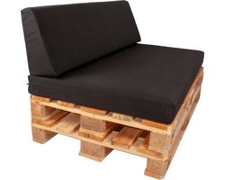 Palletkussen set strak Zwart 120x80x10 cm