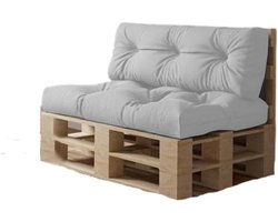 Palletkussen Set - Tuinkussen Loungekussen - Buiten Zitten - Waterafstotende Oxford Stof - Set van 2 - Wit