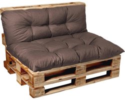 Palletkussen Set voor Tuin en Binnen, Gewatteerd Zit- en Rugkussen (120x60 + 120x40)