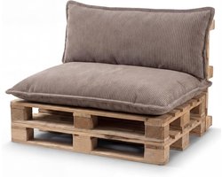Palletkussen Set - Zitkussen Europallet - Comfortabel Zitten - Glad Oppervlak Bies - 70x40 cm - Donkerbruin