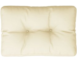 Palletkussen | Stoelkussen 60x40x12 cm stof crèmekleurig