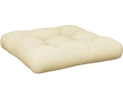 Palletkussen | Tuinkussen | Zitkussen 50x50x12 cm stof crèmekleurig