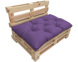Palletkussen Waterdicht - Tuinkussen Pallet - Buiten Zitten - Waterafstotend Materiaal - 120 x 60 cm - Violet