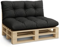 Palletkussens Outdoor Kussen Rugkussen 120x40 cm - Kussens voor pallets Euopallets palletbank en palletmeubels palletkussens 120 x 40 Grafiet Eco linnen