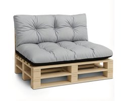 Palletkussens Outdoor Kussen Rugkussen 120x40 cm - Kussens voor pallets Euopallets palletbank en palletmeubels palletkussens 120 x 40 Lichtgrijs B