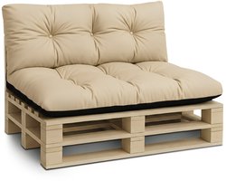 Palletkussens Outdoor Kussen Set van 2 palletkussens - Kussens voor pallets Euopallets palletbank en palletmeubels palletkussens Beige