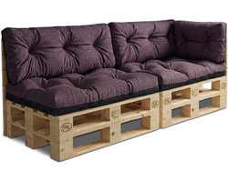 Palletkussens Outdoor Kussen Set van 5 palletkussens - Kussens voor pallets Euopallets palletbank en palletmeubels palletkussens Bordeaux Eco linnen
