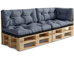 Palletkussens Outdoor Kussen Set van 5 palletkussens - Kussens voor pallets Euopallets palletbank en palletmeubels palletkussens Jeans Eco linnen