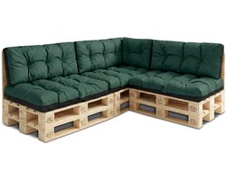Palletkussens Outdoor Kussen Set van 7 palletkussens - Kussens voor pallets Euopallets palletbank en palletmeubels palletkussens Groen