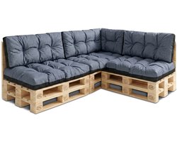 Palletkussens Outdoor Kussen Set van 7 palletkussens - Kussens voor pallets Euopallets palletbank en palletmeubels palletkussens Jeans Eco linnen