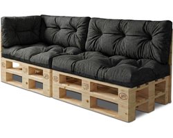 Palletkussens Set - Kussens voor pallets - Zitmeubelen buiten - Extra dikke vulling - 2x 120x40 2x 120x80 1x 60x40