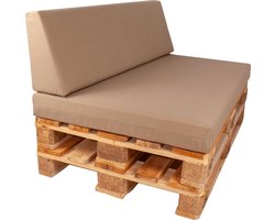 Palletkussens set strak Mokka 120x80x10 cm