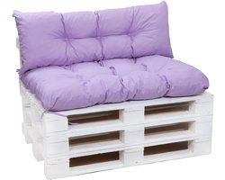 Palletkussens Set - Tuinkussens Outdoor - Zitcomfort Vergroten - Perfecte Pasvorm Pallets - 120x80cm 120x40cm - Lichtviolet