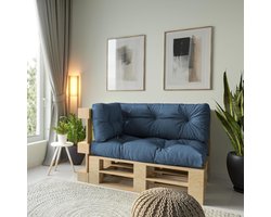 Palletkussens Set - Zitkussens Outdoor - Terras Comfort - Waterafstotend Materiaal - 40x60cm - Blauw