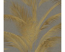 PALMBLADEREN BEHANG | Botanisch - Grijs Goud Metallic - Living Walls Michalsky 5