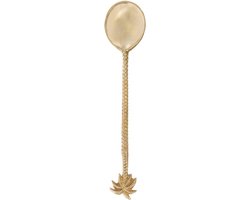Palmboom Saladelepel - Gouden Bestek - Messing Lepel - Luxe Design - 26cm x 6cm x 1cm
