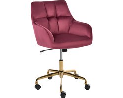 PALMDALE - Bureaustoel - Bordeauxrood - Fluweel