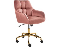 PALMDALE - Bureaustoel - Roze - Fluweel