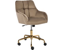 PALMDALE - Bureaustoel - Taupe - Fluweel