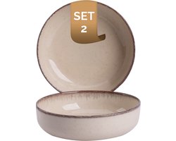 Palmer - Antigo - Schaal - Kom - 2 stuks - 47 cl - ø 15 cm - Crème - Porselein - Bordenset