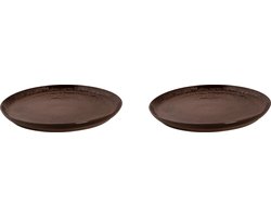 Palmer - Bama Copper - Bord - 2 stuks - ø 27 cm - Koperkleurig - Stoneware - Bordenset