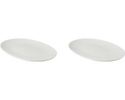 Palmer - Bord - White Delight - 30 x 21,5 cm - Wit - Porselein - Bordenset - 2 stuks