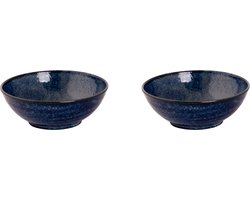 Palmer - Kiryu - Schaal - Kom - 2 stuks - 70 cl - ø 17 cm - Blauw - Porselein - Bordenset