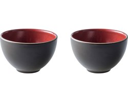 Palmer - Lava - Schaal - Kom - 2 stuks - 30 cl - ø 10 cm - Rood/Bruin - Stoneware - Bordenset
