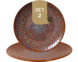 Palmer - Magmatic - Bord - 2 stuks - ø 21 cm - Bruin - Stoneware - Bordenset