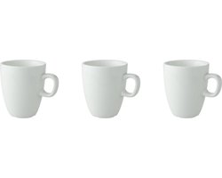 Palmer - Robusta - Beker - Mok - 3 stuks - 15 cl - Gebroken wit - Porselein - Koffiekopjes