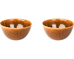 Palmer - Rustique - Schaal - Kom - 2 stuks - 70 cl - ø 15 cm - Bruin - Stoneware - Bordenset