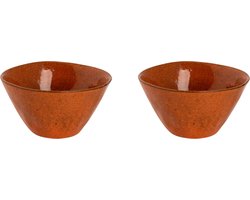 Palmer - Rustique - Schaal - Kom - 2 stuks - 70 cl - ø 15 cm - Oranje - Stoneware - Bordenset