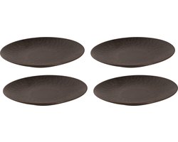 Palmer - Ruston - Bord - 4 stuks - ø 22 cm - Bruin - Stoneware - Bordenset