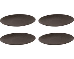 Palmer - Ruston - Bord - 4 stuks - ø 27 cm - Bruin - Stoneware - Bordenset