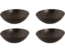Palmer - Ruston - Schaal - Kom - 4 stuks - ø 17 cm - Bruin - Stoneware - Bordenset