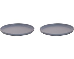Palmer - Sandy Loam - Bord - 2 stuks - ø 28 cm - Blauw - Stoneware - Bordenset
