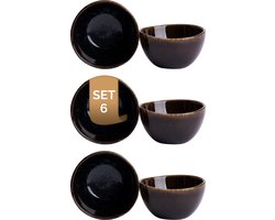 Palmer - Schaal - Kom - Eccentric - 10 cl - 7,5 cm - Blauw - Stoneware - Schalenset - 6 stuks