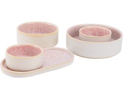 Palmer - Snackschaal set - Coco - Roze - Porselein - Tapasschaal - 5-delig