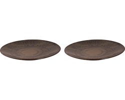 Palmer - Victory - Bord - 2 stuks - ø 27 cm - Bruin - Stoneware - Bordenset