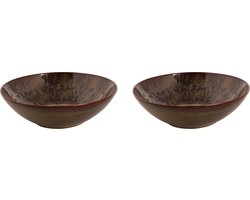 Palmer - Victory - Schaal - Kom - 2 stuks - ø 24 cm - Bruin - Stoneware - Bordenset