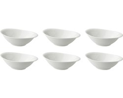 Palmer - White Delight - Schaal - Kom - 6 stuks - 20 cl - 16 x 10,5 cm - Wit - Porselein - Bordenset