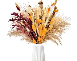 Pampasgras Boeket - Droogbloemen boeket - Natuurlijk Gedroogde Boeket - Boho Woondecoratie - Natuurlijk Bloemen - Voor Woonkamer, Slaapkamer & Bruiloft - Decoratie boeket - Decoratie Woonkamer - Romantisch - Geweldig Cadeau voor Vrouw & Man