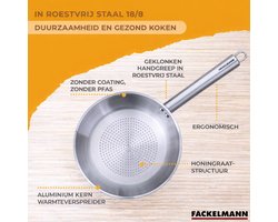 Pan 20 cm van 18/8 roestvrij staal Fackelmann Ovalgriff