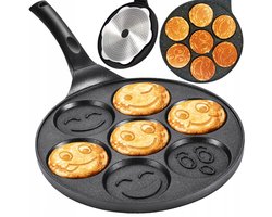 Pan voor 7 Pannenkoekjes/Eitjes - Anti-aanbak - Geschikt voor Inductie