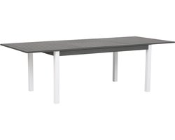PANCOLE - Tuintafel - Donkergrijs - 100 x 168/248 cm - Aluminium