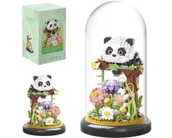 Panda Bouwstenen - Bloemenboeket Set - Creatief Hobby - Inclusief Stofkap - 999 Stukjes - Multicolor