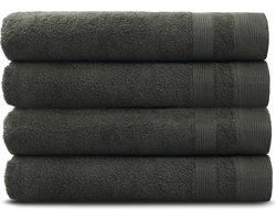 PandaHome - Badhanddoek - 4 delig - 4 Badhanddoeken 70x140 cm - 100% Katoen - Antraciet Badhanddoeken - Badlaken