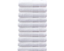 PandaHome - Handdoeken - 10 delig - 10 Handdoeken 50x100 cm - 100% Katoen - Wit - Gastendoekjes