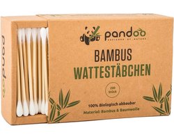 Pandoo Eco-Friendly Bamboo Cotton Swabs - 800 pcs - Safe & Biodegradable - Bamboo & Cotton Blend