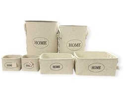 Paniers à linge Lot de 6 paniers à linge en feutre M - Naturel